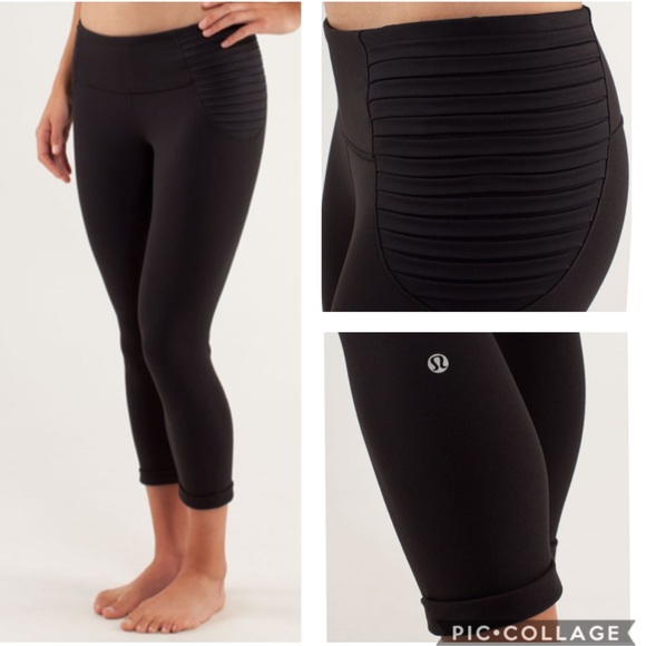 lululemon athletica Pants - Lululemon Aphrodite Crop in Black Size 8